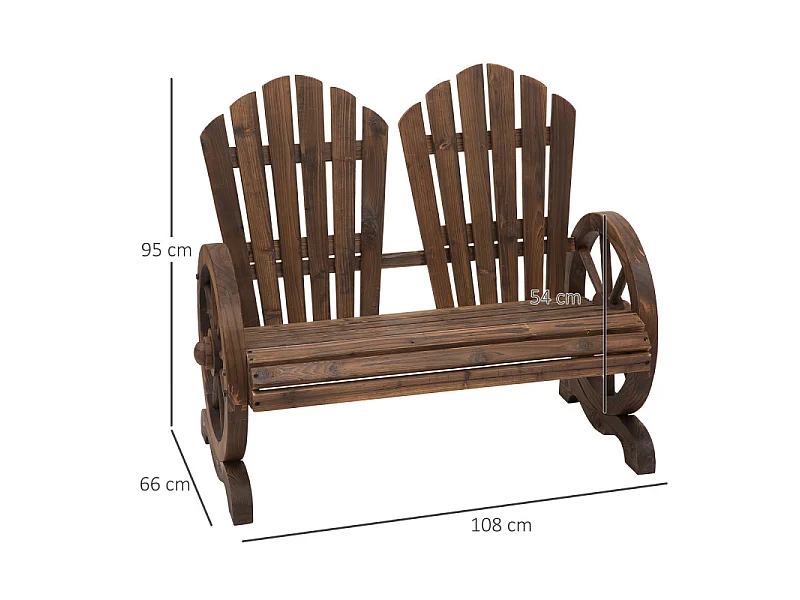 Banc de jardin 2 places HAWKING bois de sapin