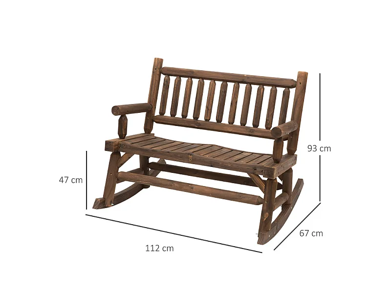 Banc de jardin à bascule HORSE bois de sapin