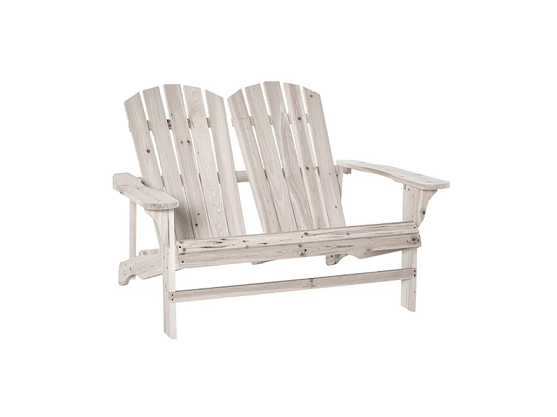 Banc de jardin 2 places MERYL pin clair