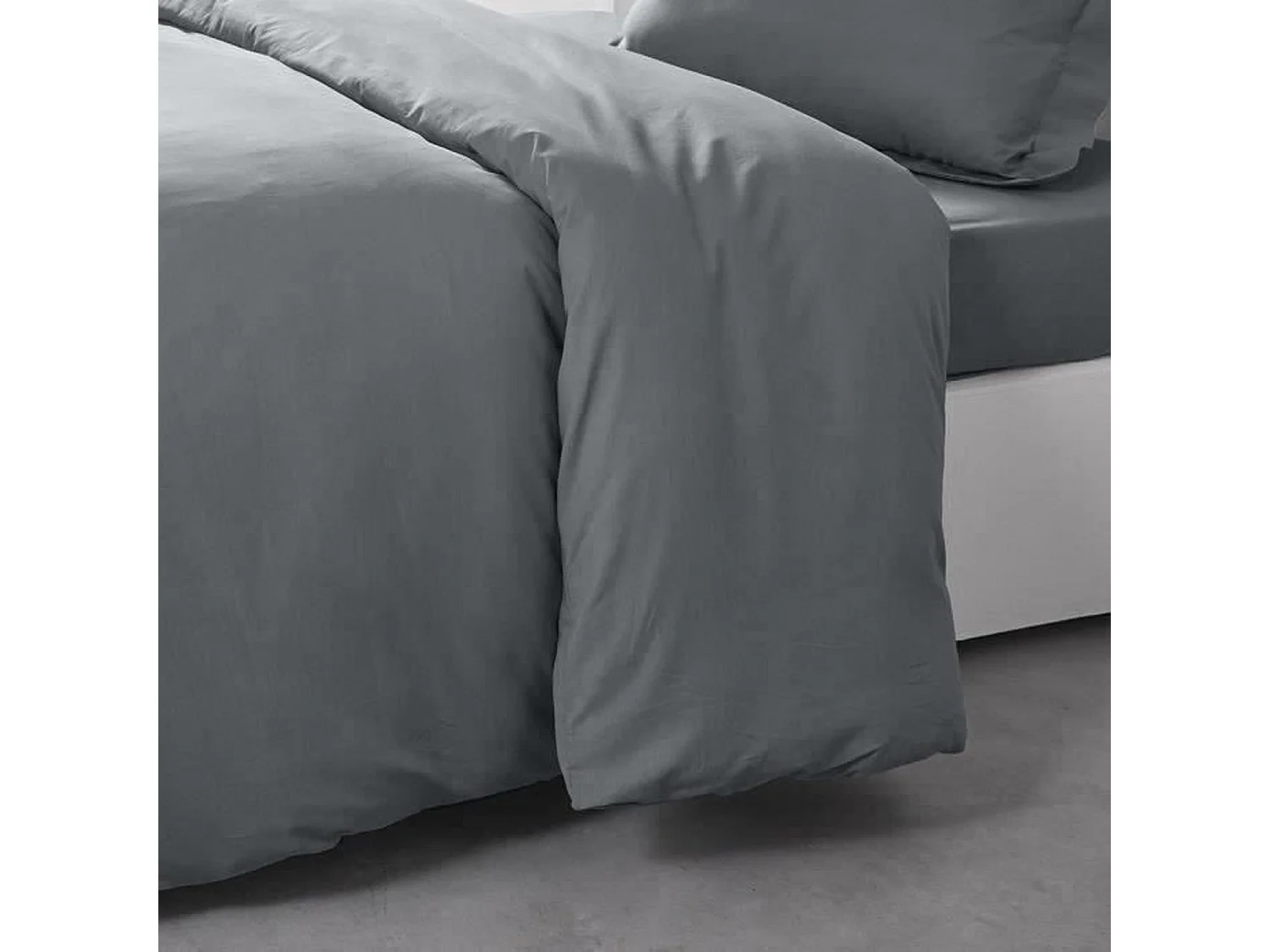 Funda nórdica lisa 100% algodón, calidad 144 hilos. Acero 150x220cm
