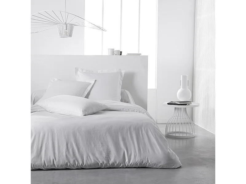 Funda nórdica lisa 100% algodón, calidad 144 hilos. Blanco 150x220cm