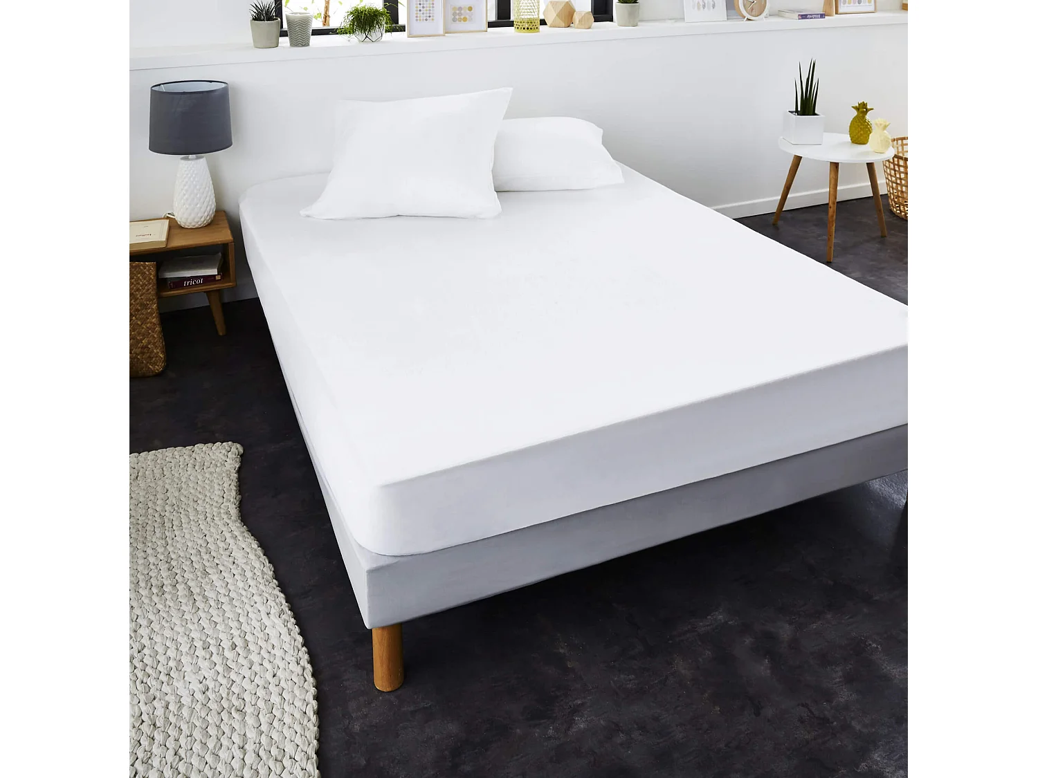 Protège matelas anti-acariens Greenfirst imperméable molleton 100% coton 160x200