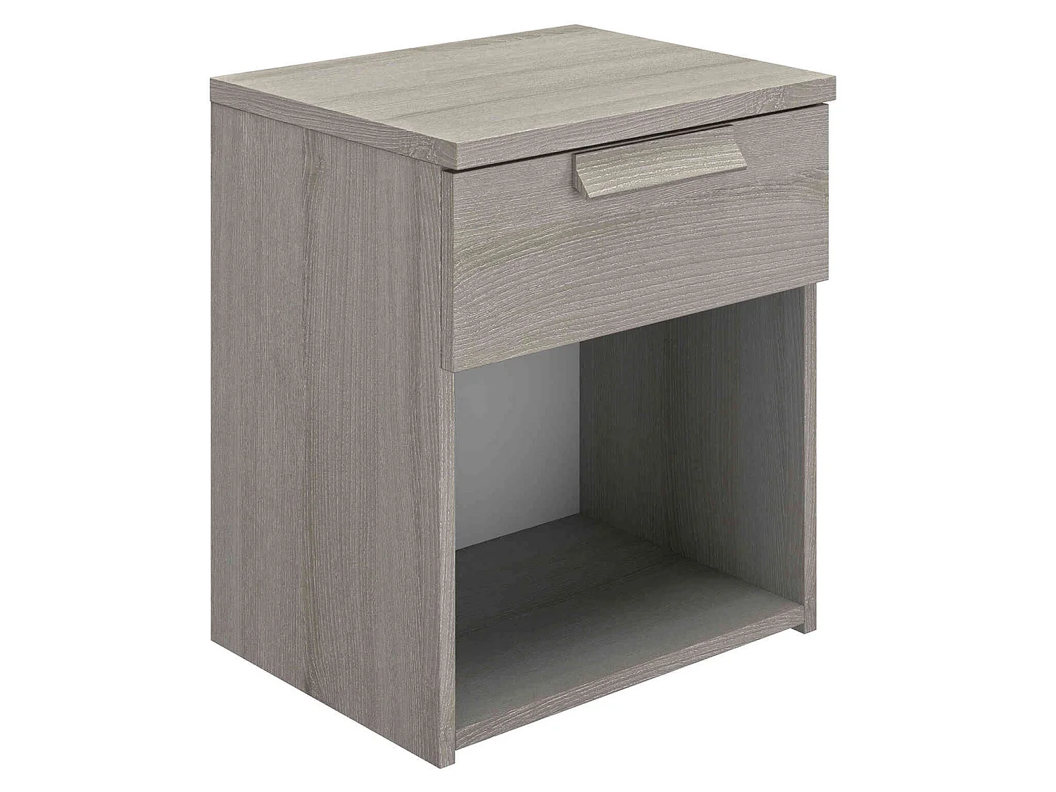 Chevet 1 tiroir en bois imitation gris clair - CH5028