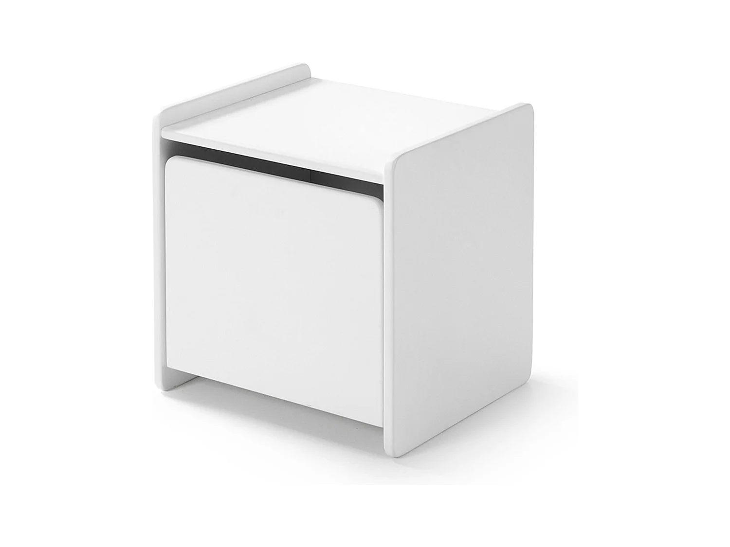 Chevet 1 porte enfant blanc laqué