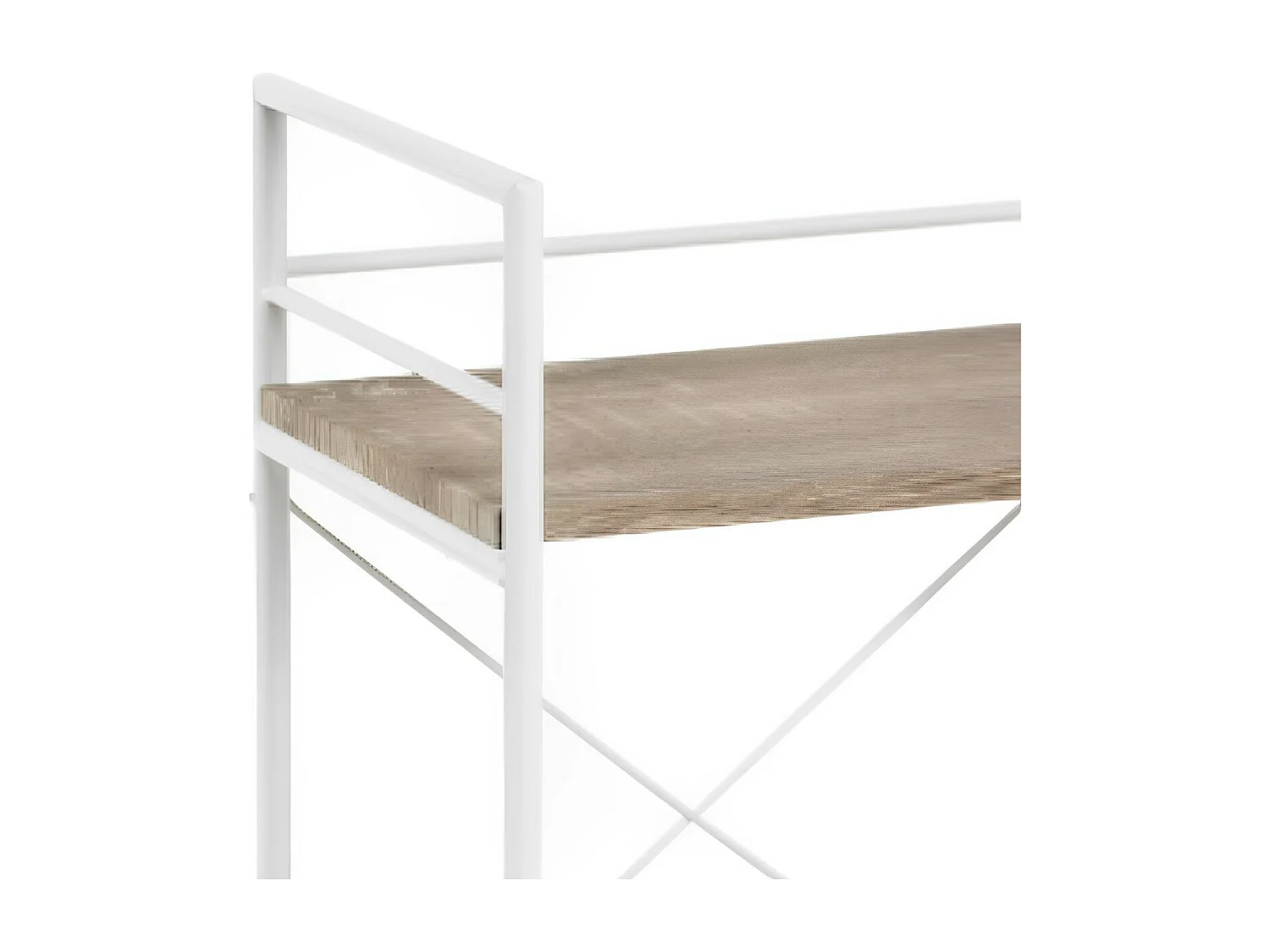 Etagère 2 plateaux en bois imitation chêne clair et blanc laqué - ET15006