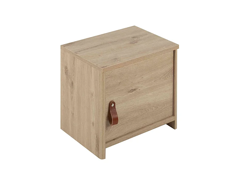 Chevet enfant 1 porte en bois imitation chêne clair - CH5051