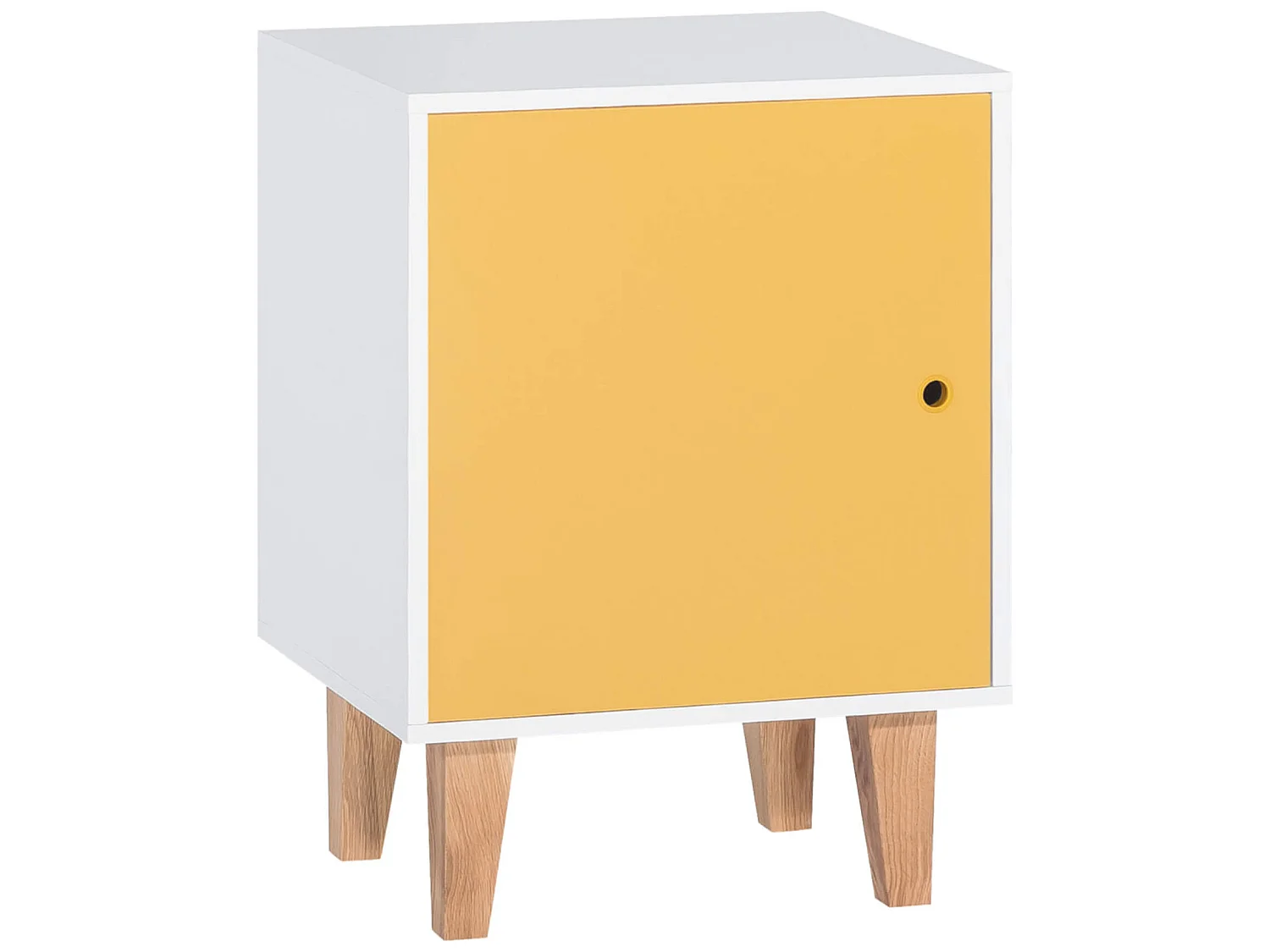 Chevet 1 porte en bois avec pieds en chêne massif jaune - CH17021