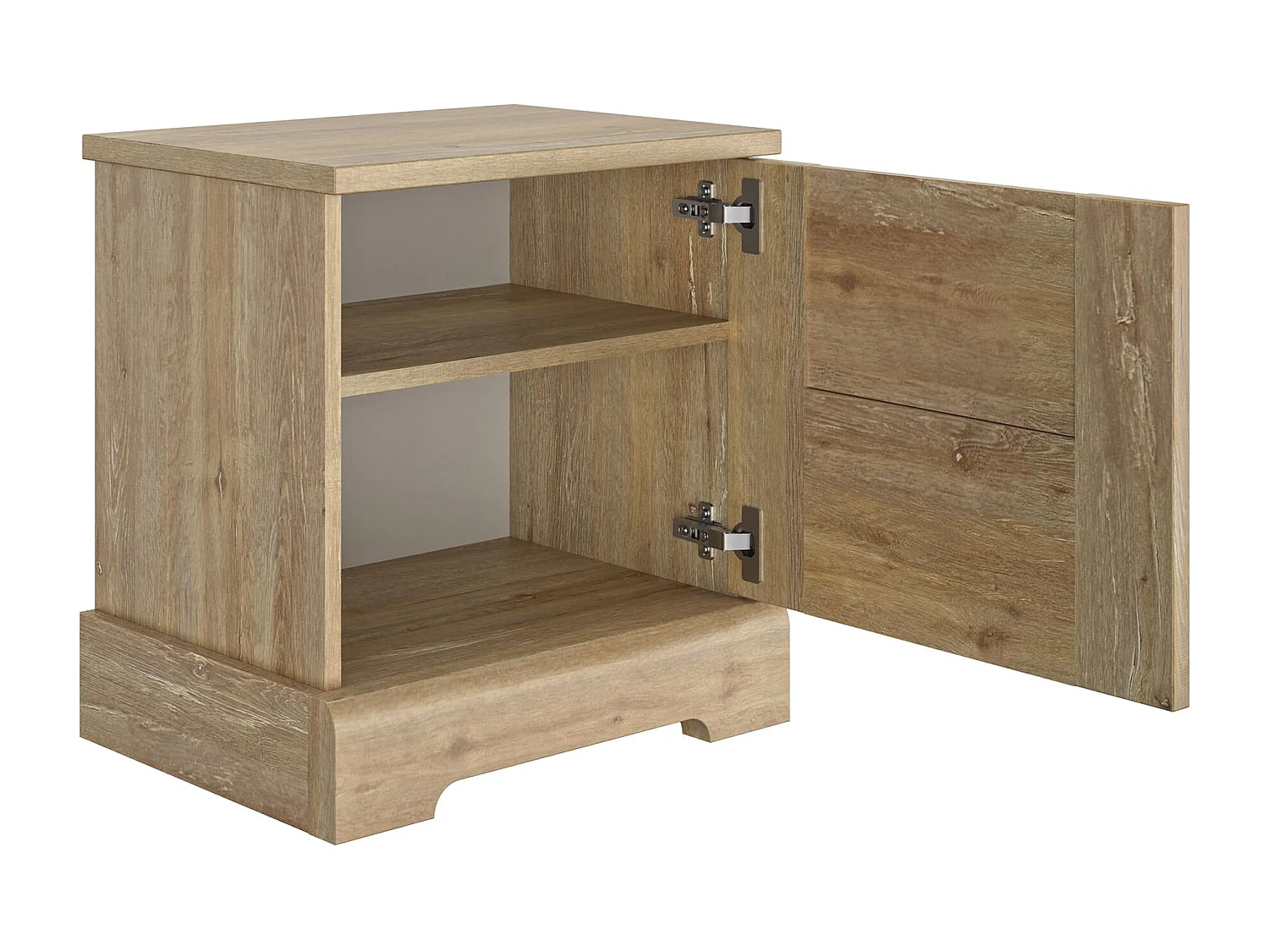 Chevet en bois clair 1 porte avec imitation châtaignier - CH5067