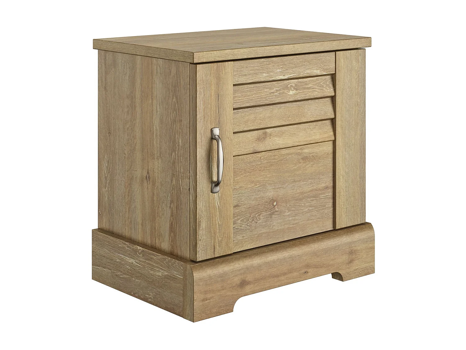 Chevet en bois clair 1 porte avec imitation châtaignier - CH5067