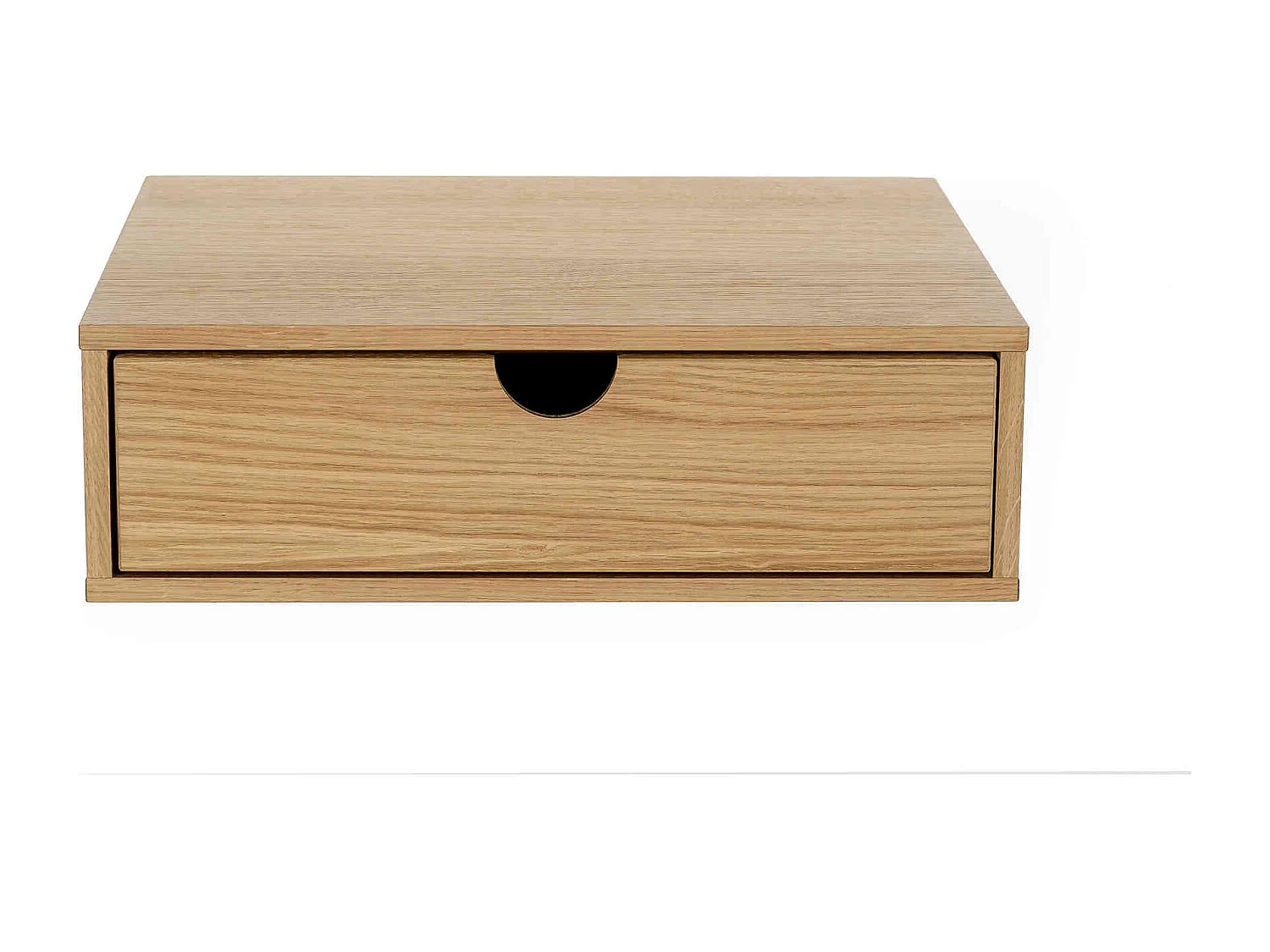 Chevet mural 1 tiroir blanc et chêne - CH0067