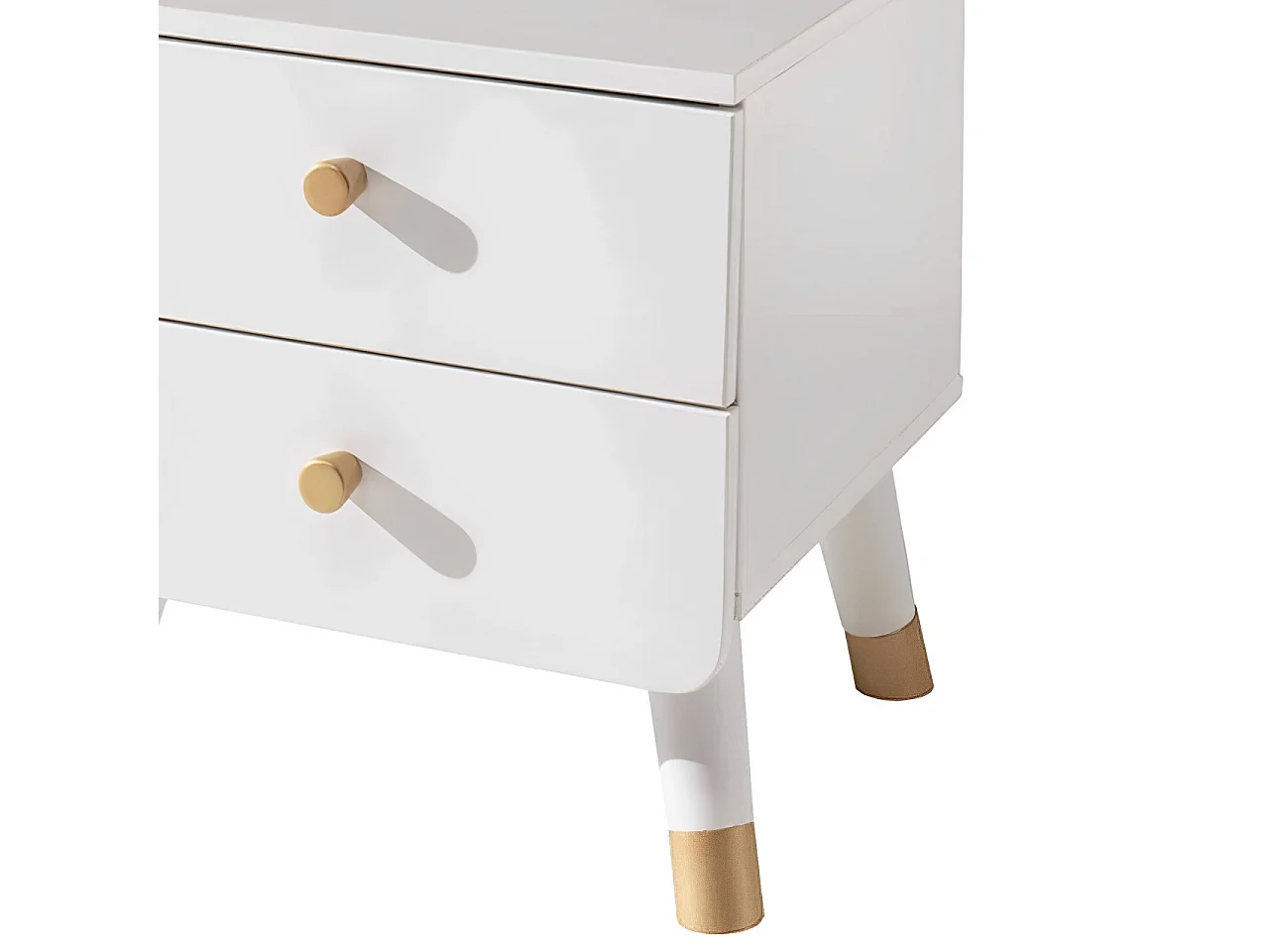 Chevet enfant 2 tiroirs en bois massif blanc - CH2031