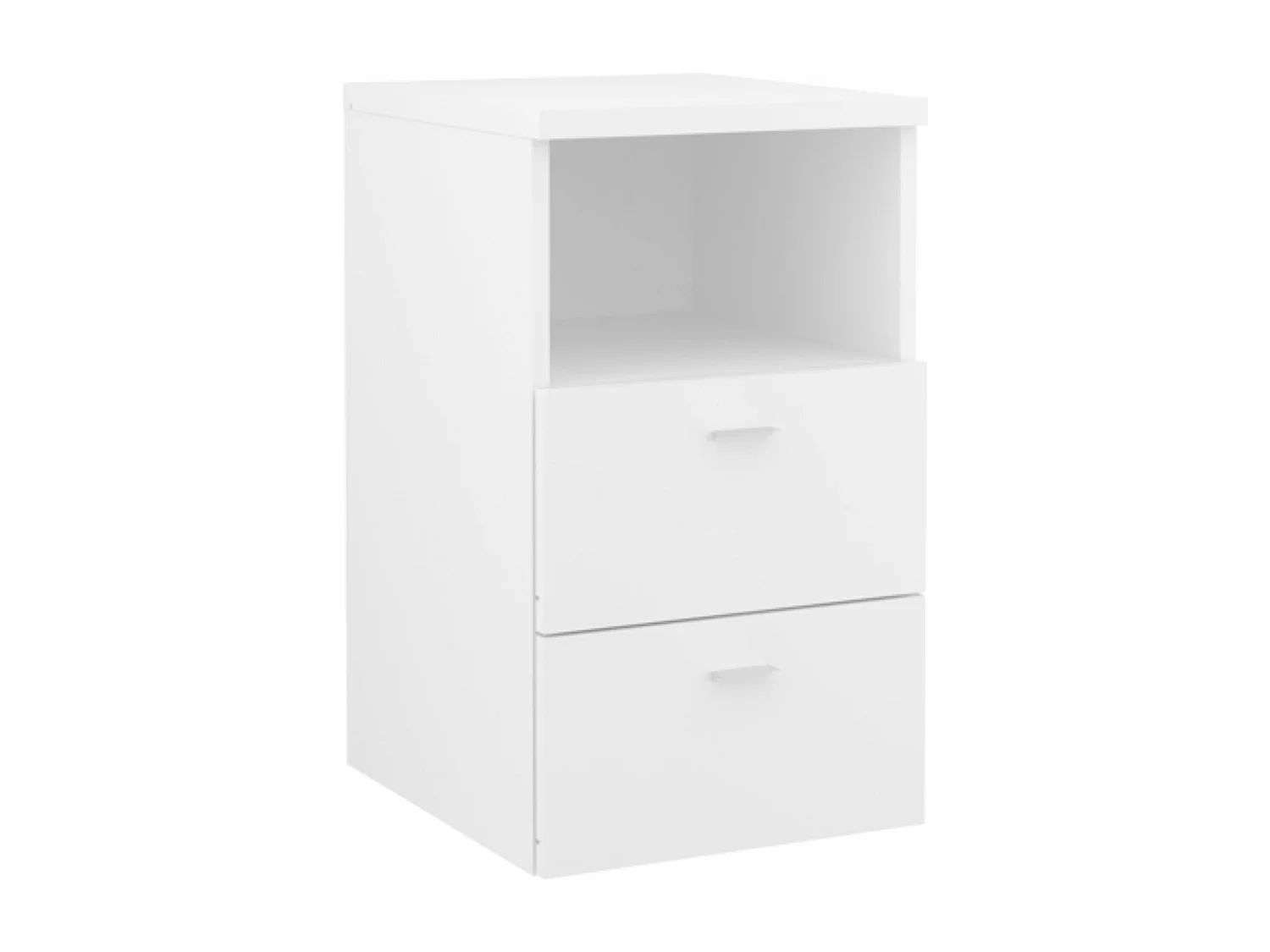 Chevet 2 tiroirs + 1 niche en bois blanc - CH13024