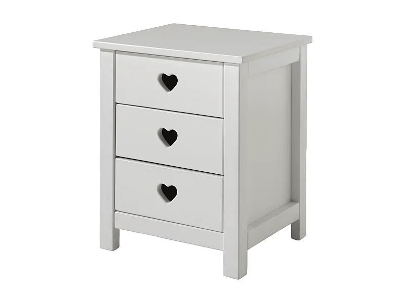 Chevet 3 Tiroirs en Bois Blanc CH2001