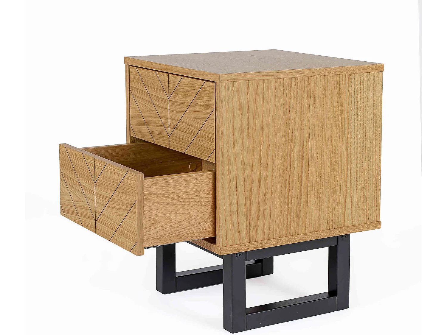 Chevet 2 tiroirs en bois imitation chêne - CH0022