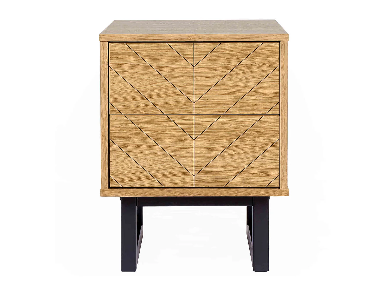 Chevet 2 tiroirs en bois imitation chêne - CH0022