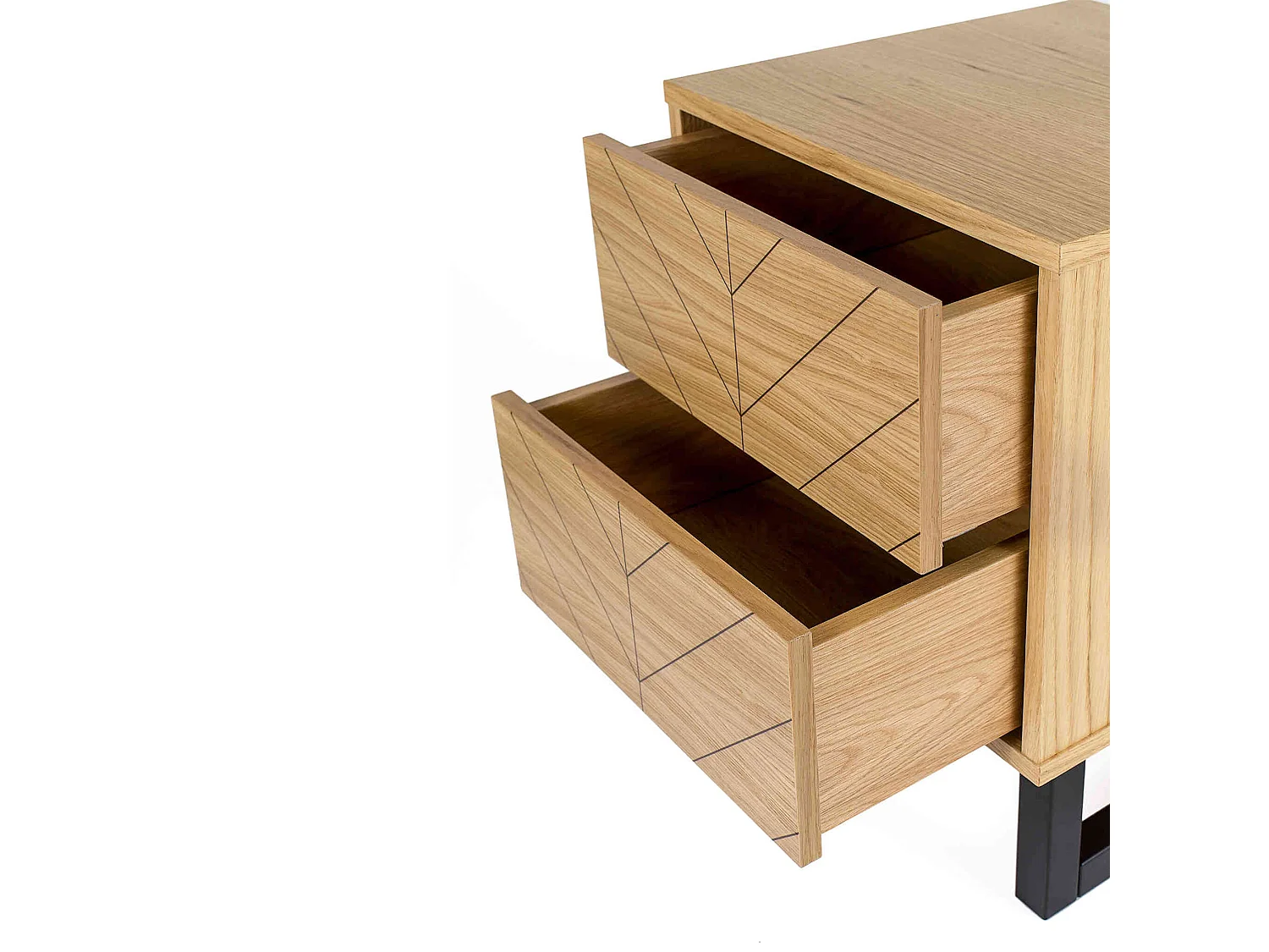 Chevet 2 tiroirs en bois imitation chêne - CH0022