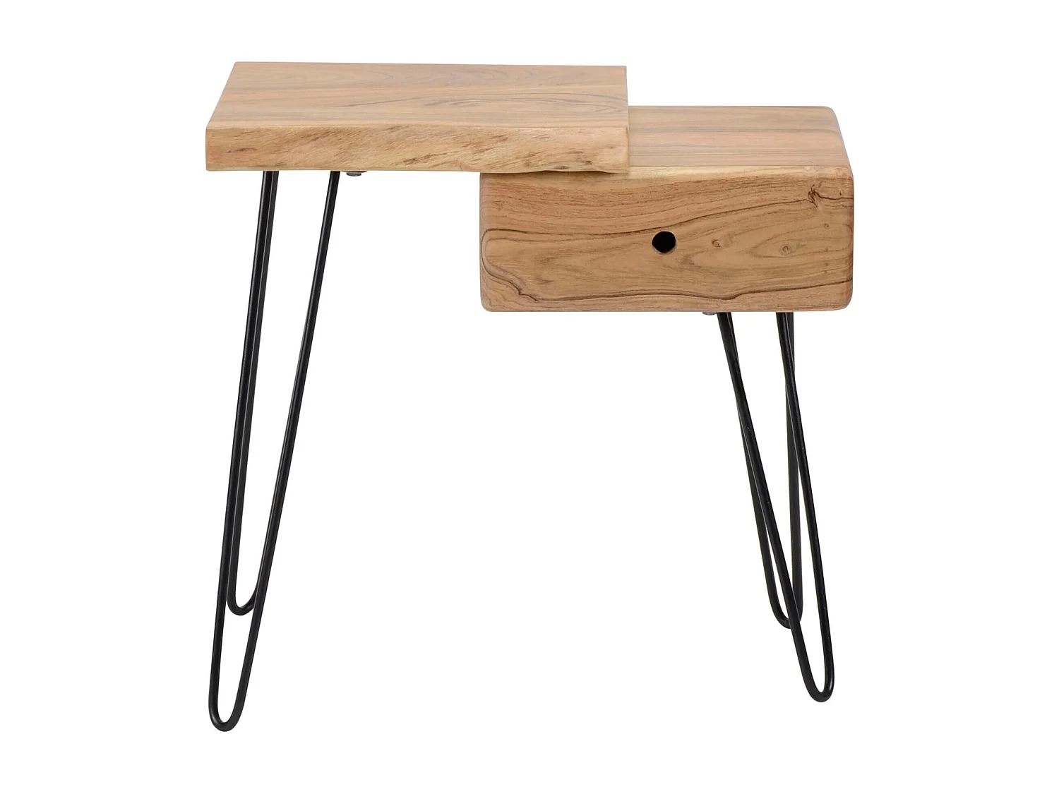 Chevet côté gauche 1 tiroir 1 plateau en bois massif - CH18023