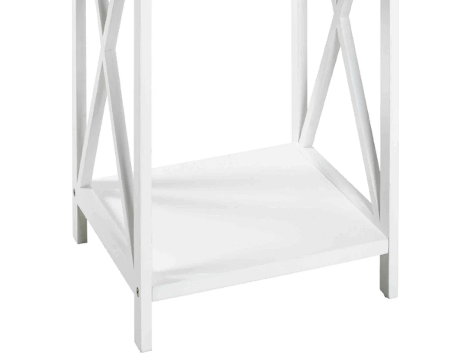 Table de chevet en bois laqué blanc - CH15004