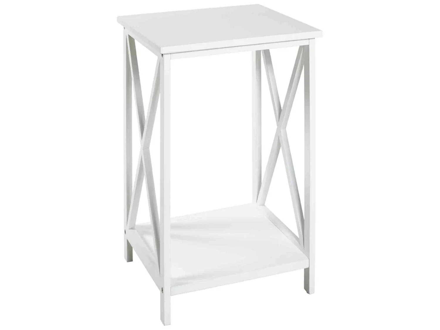 Table de chevet en bois laqué blanc - CH15004