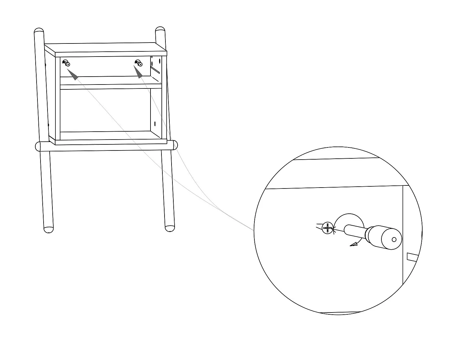 Chevet 1 tiroir 1 niche en bois massif imitation chêne - CH0023