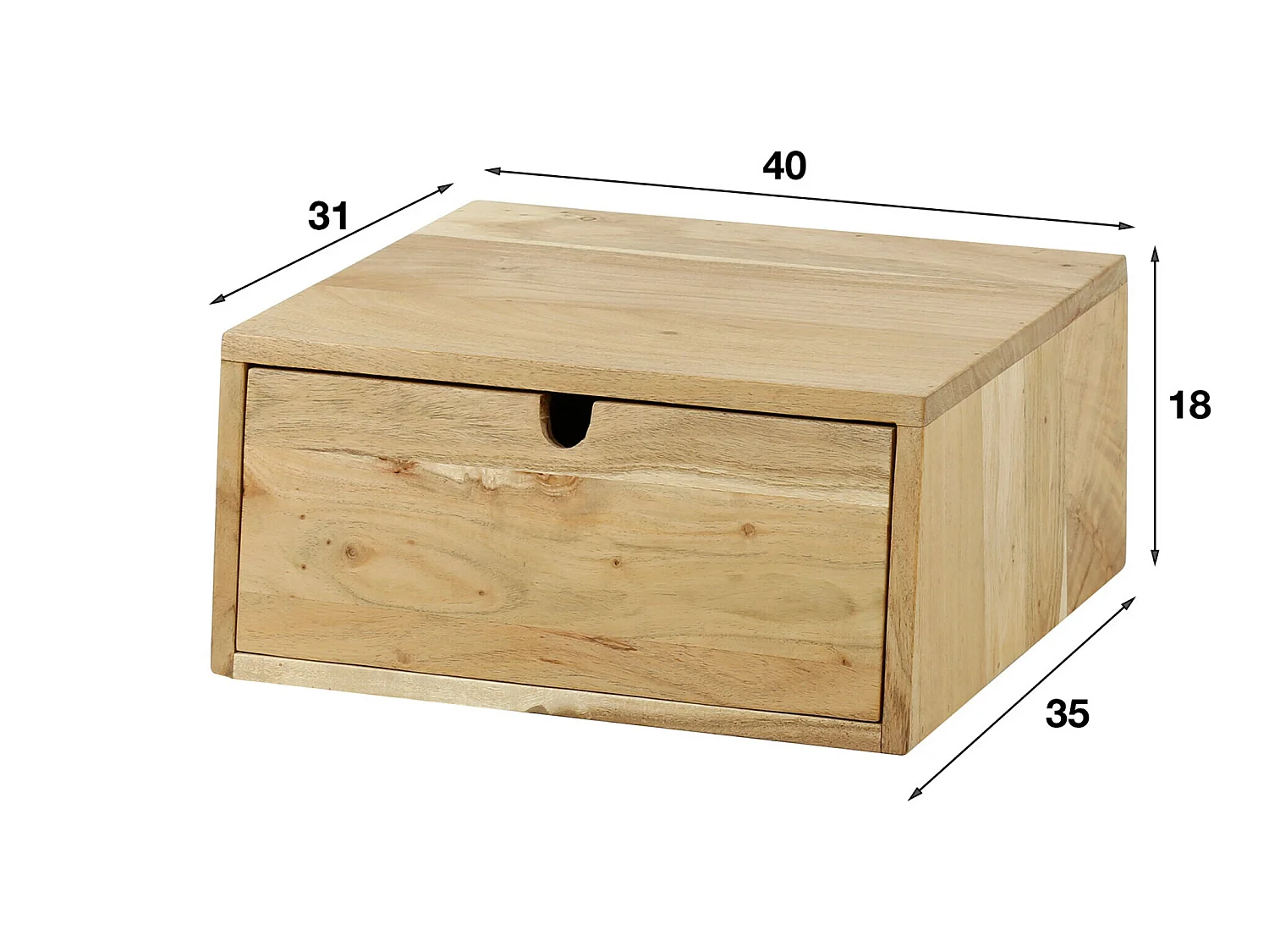 Table de chevet murale en bois massif - CH18044
