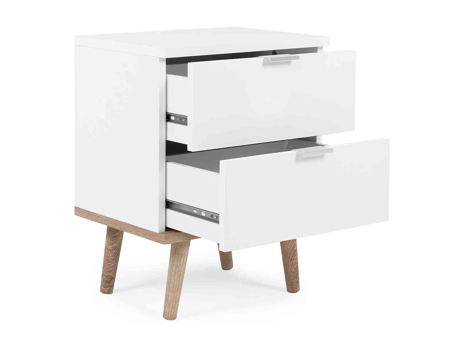 Table de chevet 2 tiroirs blanc - CH7781