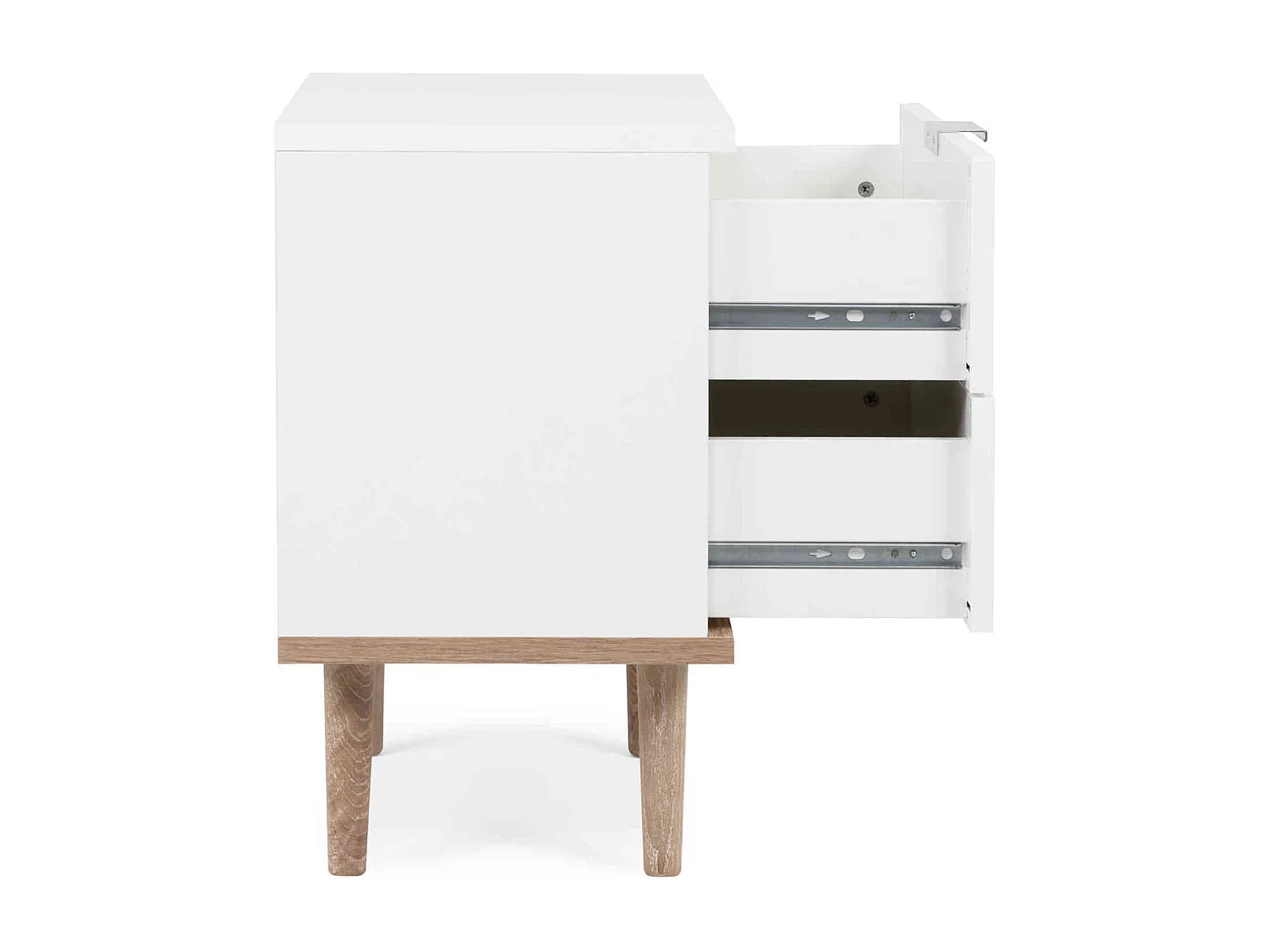 Table de chevet 2 tiroirs blanc - CH7781