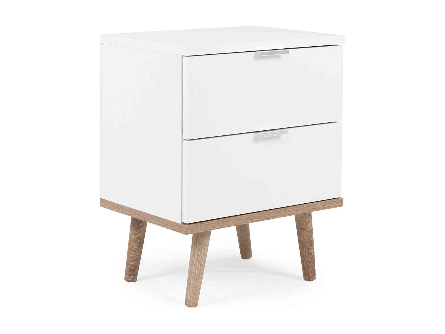 Table de chevet 2 tiroirs blanc - CH7781