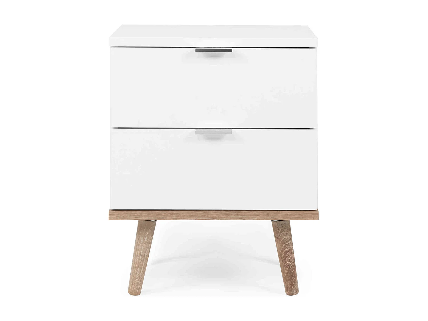 Table de chevet 2 tiroirs blanc - CH7781