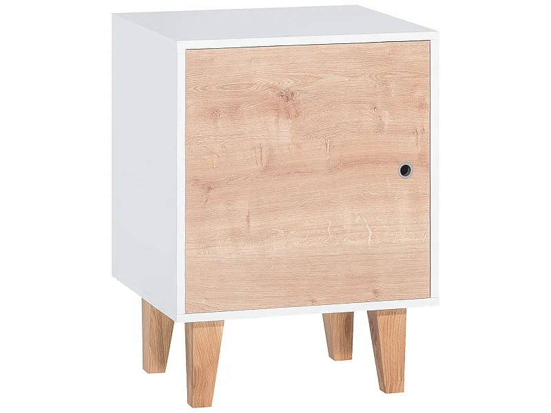 Chevet 1 porte en bois avec pieds en chêne massif naturel - CH17021