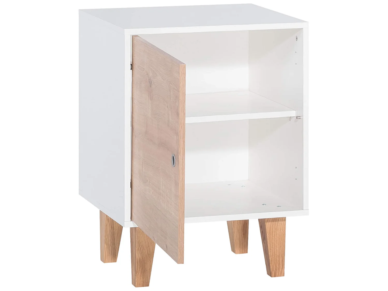 Chevet 1 porte en bois avec pieds en chêne massif naturel - CH17021