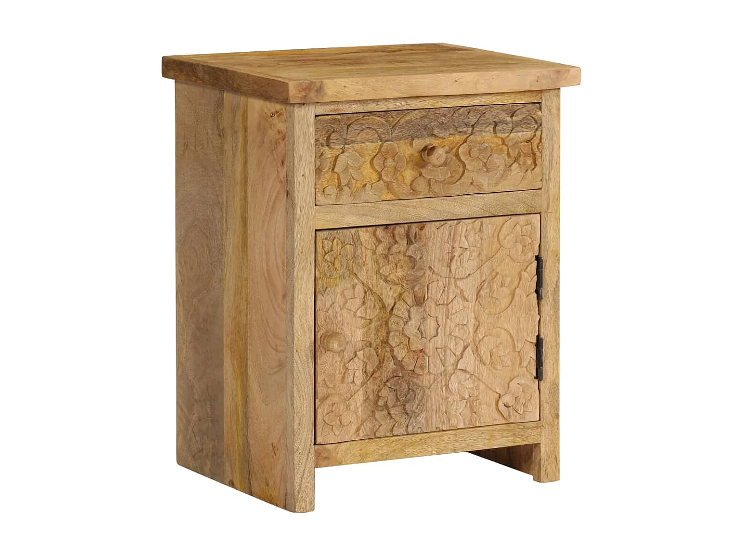 Mesita de noche cómoda armario dormitorio mueble madera maciza mango 40x30x50 cm 1402082