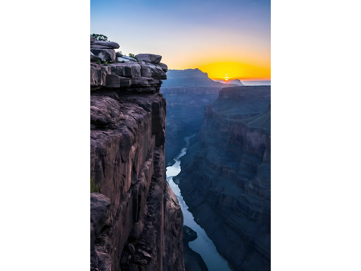 Tableau sur verre synthétique lever du soleil 65x97 cm