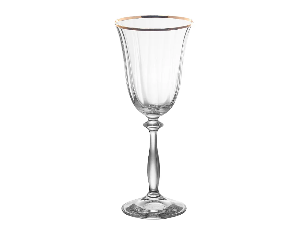 Boîte de 6 verres à pied Angela filet or