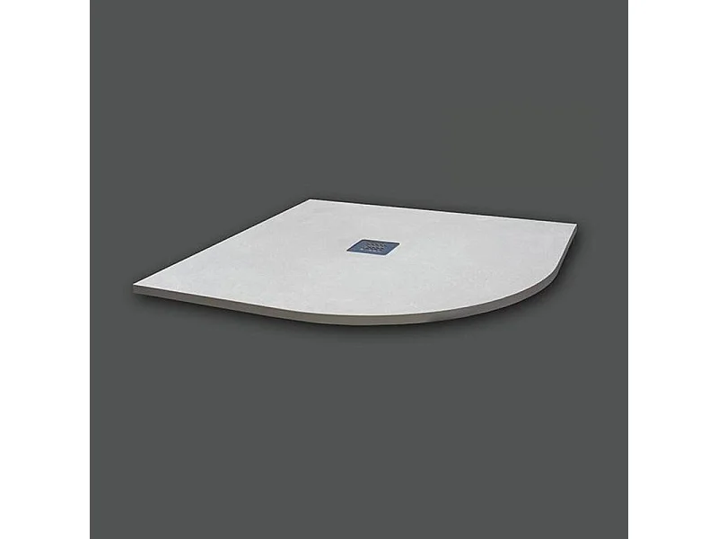 Receveur De Douche Demi-Circulaire 80X80 cm Vulcano Line Extra Slim Blanc En Résine Synthétique Et Poudre De Marbre Avec Vidange Libre