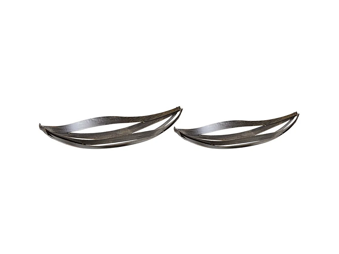 Corbeilles à fruits en métal gris antique (lot de 2)
