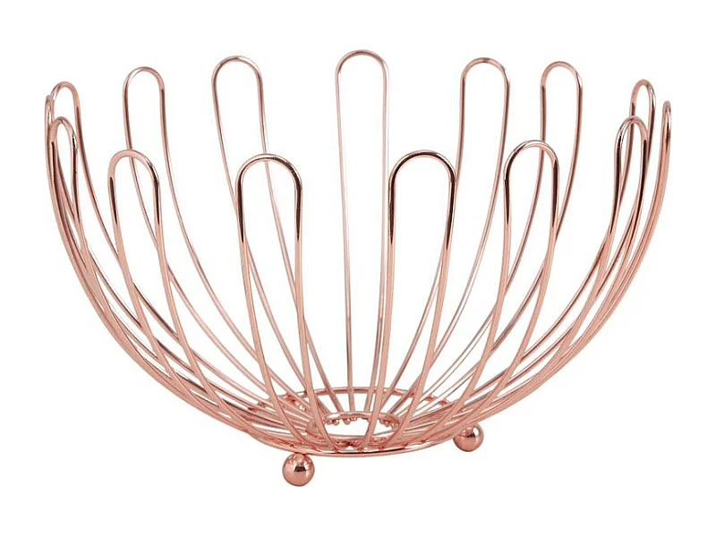 Corbeille à fruits ronde en métal Pétale cuivré