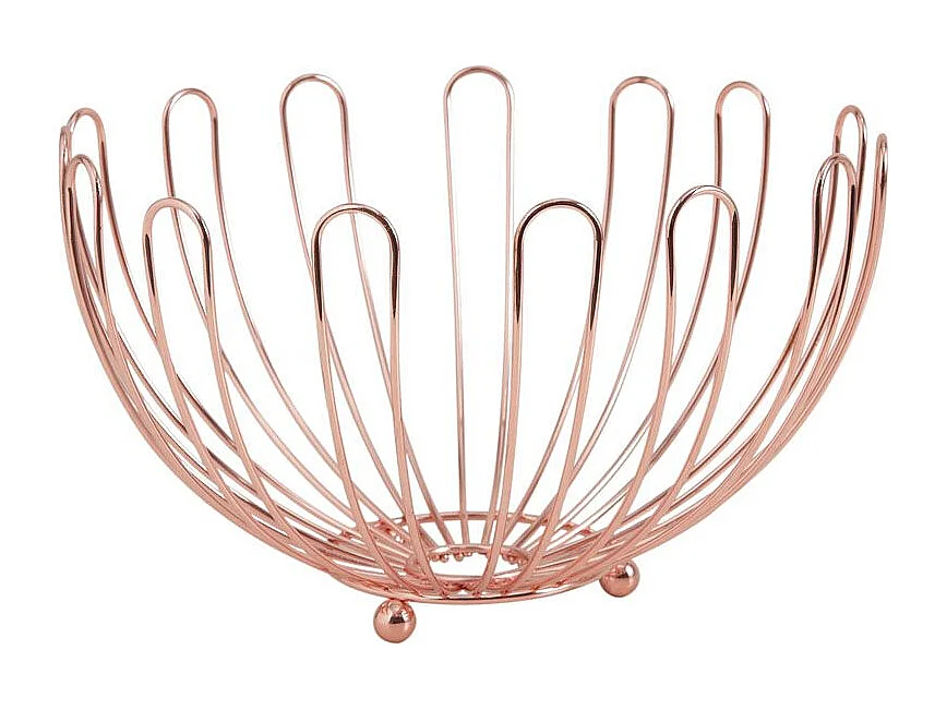 Corbeille à fruits ronde en métal Pétale cuivré