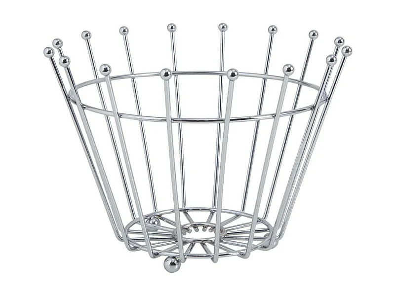 Corbeille à fruits ronde en métal Soleil argenté