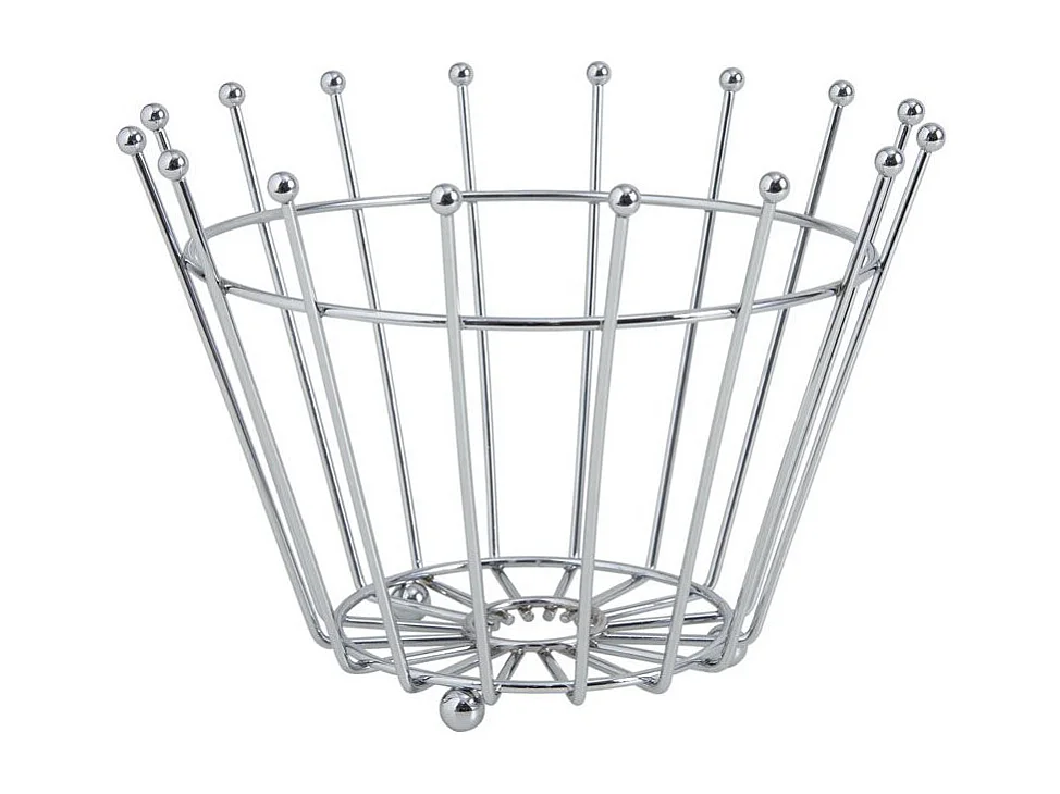 Corbeille à fruits ronde en métal Soleil argenté