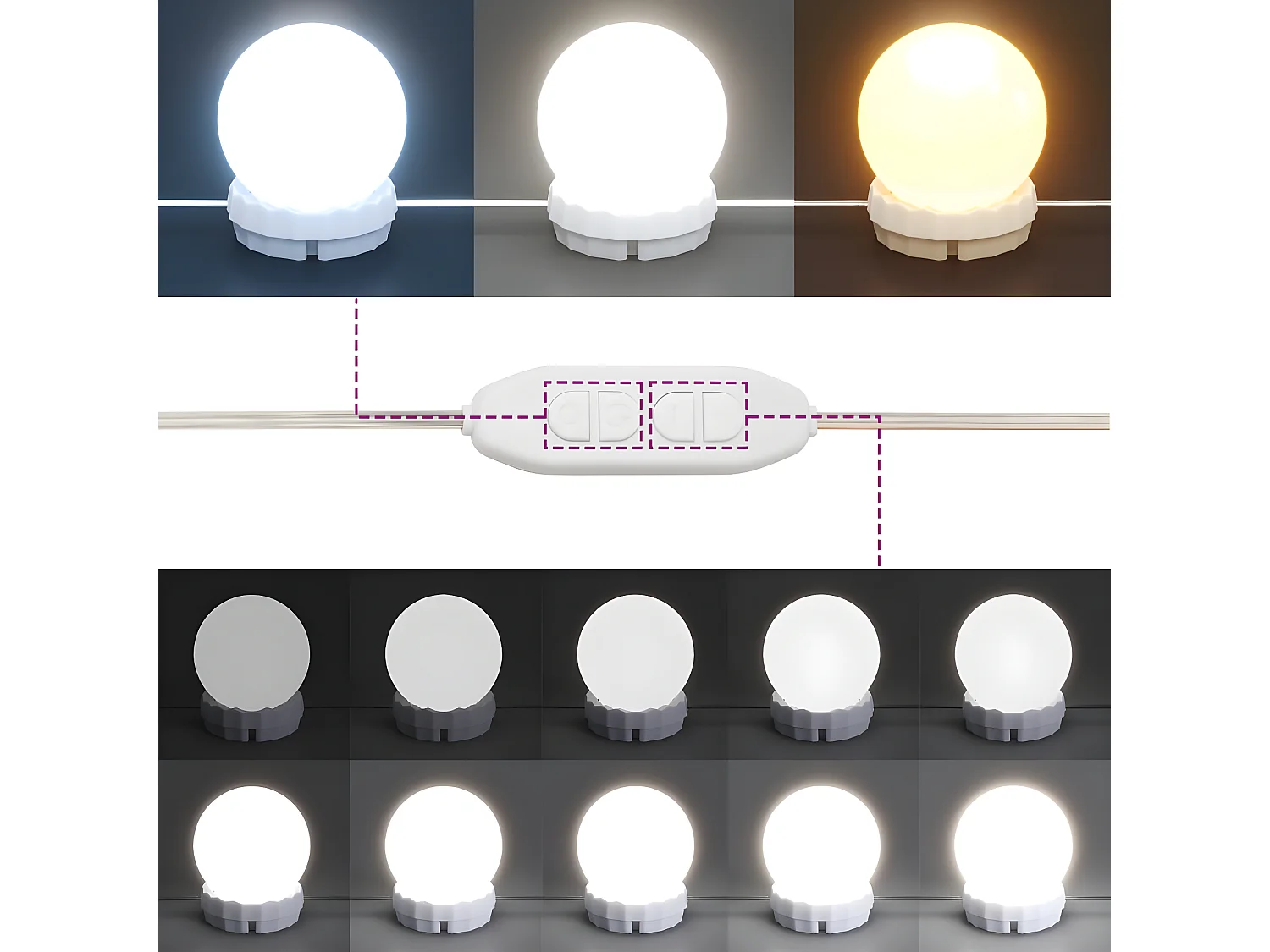 Tavolo da trucco tavolo da trucco design mobili camera da letto con led 130 x 50 x 1325 cm rovere 02_0006315