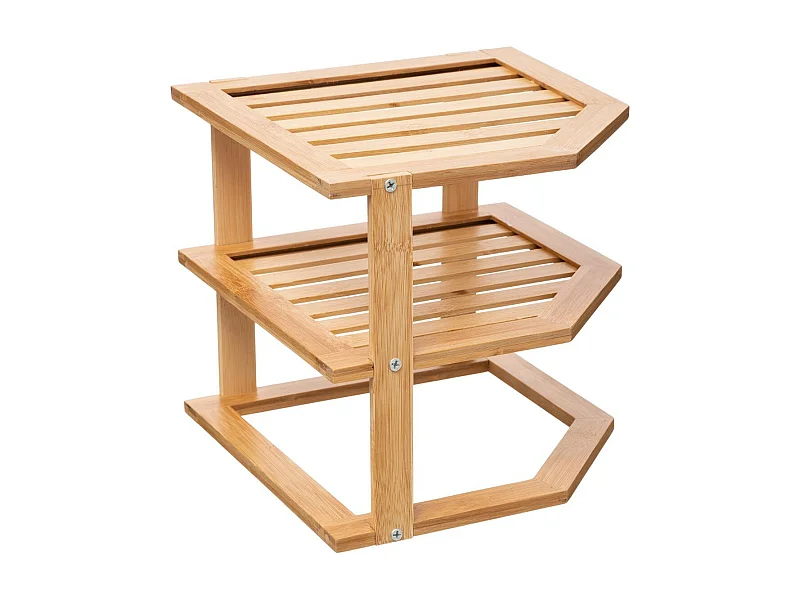 Étagère d'Angle 2 Niveaux "Slant" 25cm Naturel