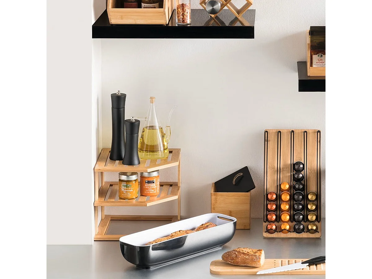 Étagère d'Angle 2 Niveaux "Slant" 25cm Naturel