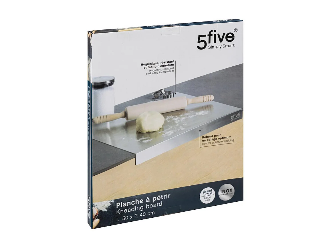 Planche à Pétrir Multi-Usages "Inox" 50cm Gris
