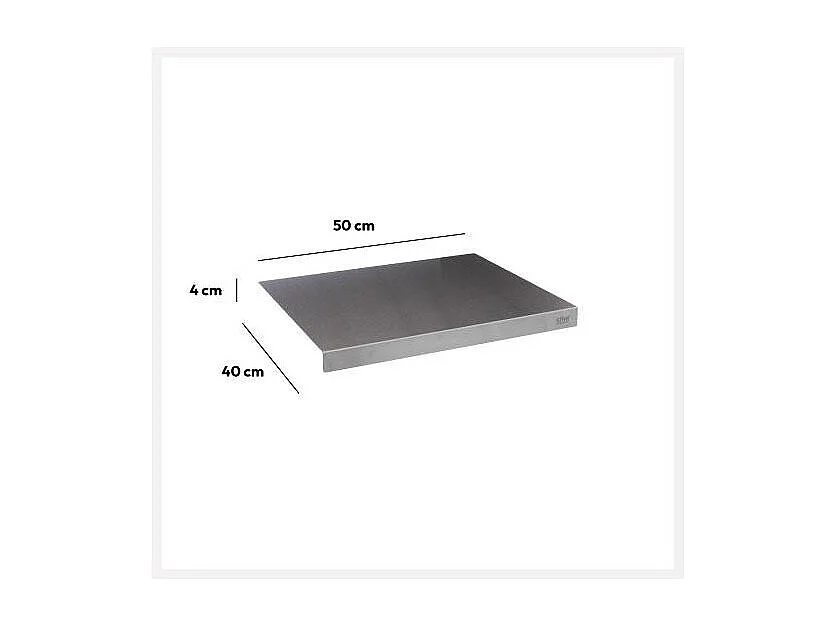 Planche à Pétrir Multi-Usages "Inox" 50cm Gris