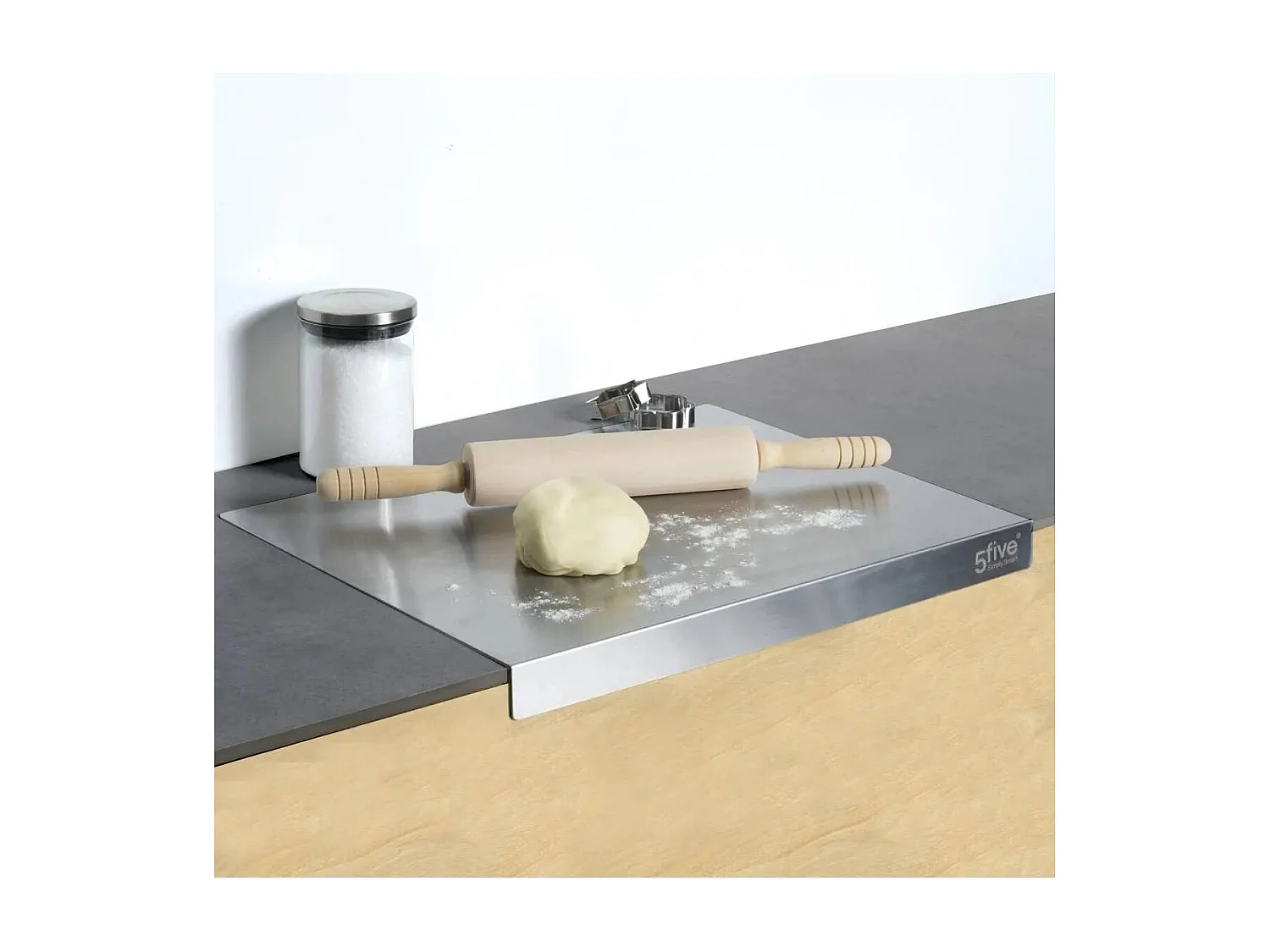 Planche à Pétrir Multi-Usages "Inox" 50cm Gris