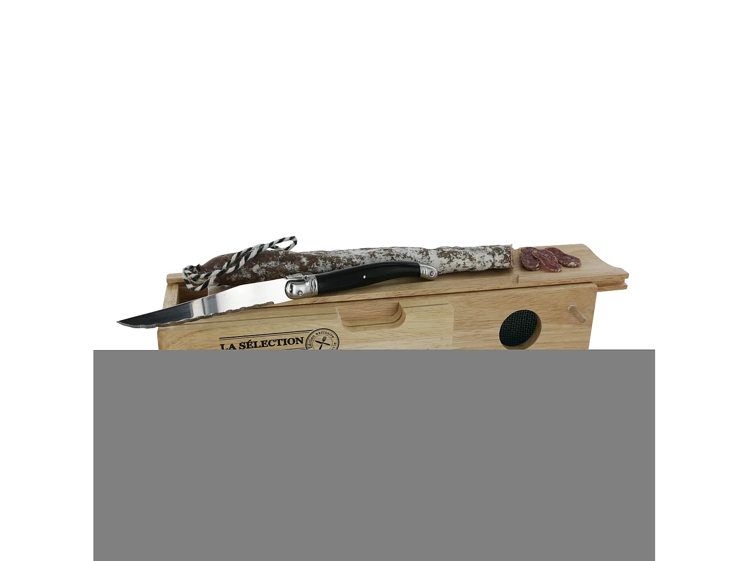 Cave A Saucisson Et Couteau Beige