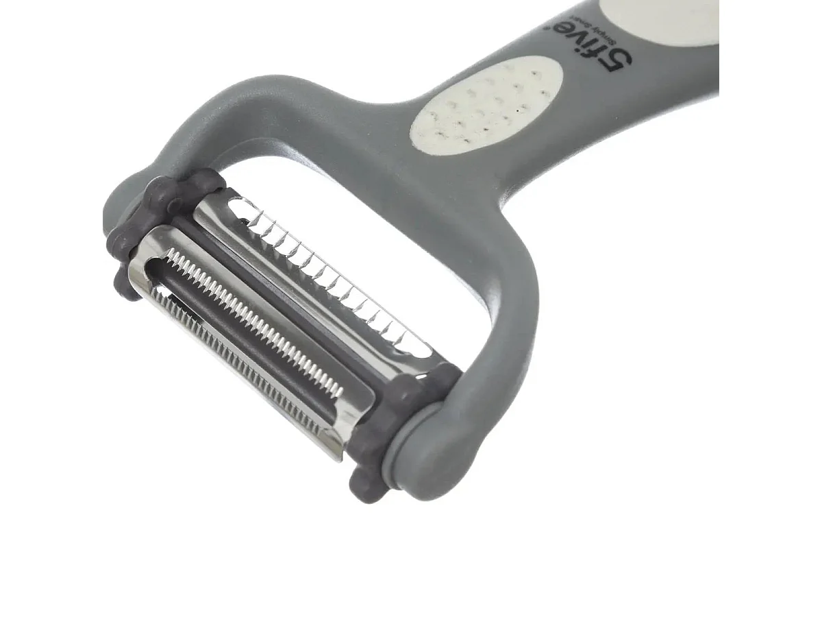 Éplucheur 3 Lames en Acier "Rasoir" 15cm Gris