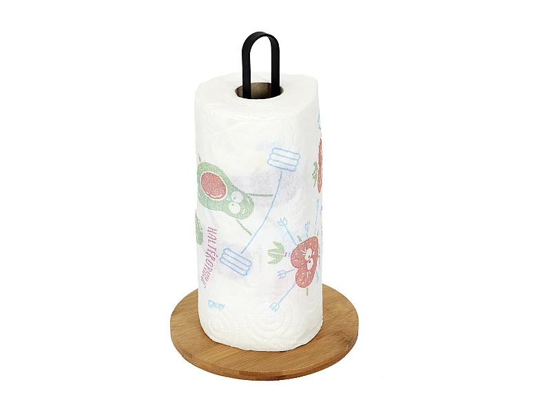 Support Essuie Tout Bambou Et Metal 16x27.4cm2