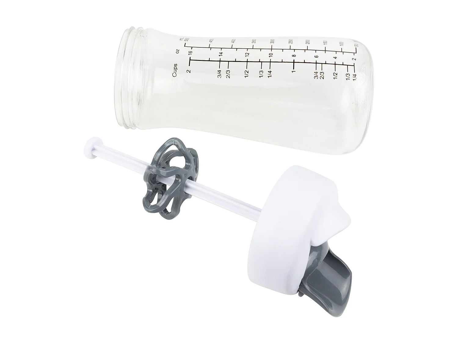 Shaker Bec Verseur 2en1 Cook Concept Transparent, Gris